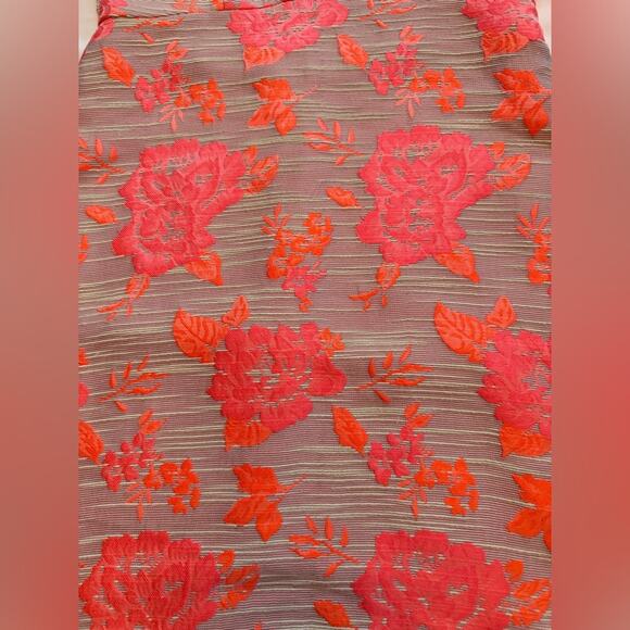 Antonio Melani Floral Jacquard Fit Flare Dress Beige Pink Size 2 - Picture 8 of 10